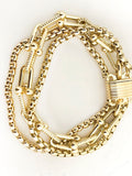 St. Bordeaux Trinity Chain Gold Layered Magnetic Bracelet, 3-Row
