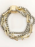 St. Bordeaux Trinity Chain Two-Tone Layered Magnetic Bracelet