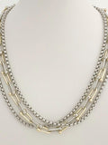 St. Bordeaux Trinity Chain Two-Tone Layered Necklace, 18 Inch