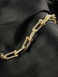 St. Bordeaux Gold Large Link Toggle Bracelet, Chunky Chain