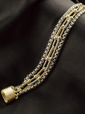 St. Bordeaux Trinity Chain Two-Tone Layered Magnetic Bracelet